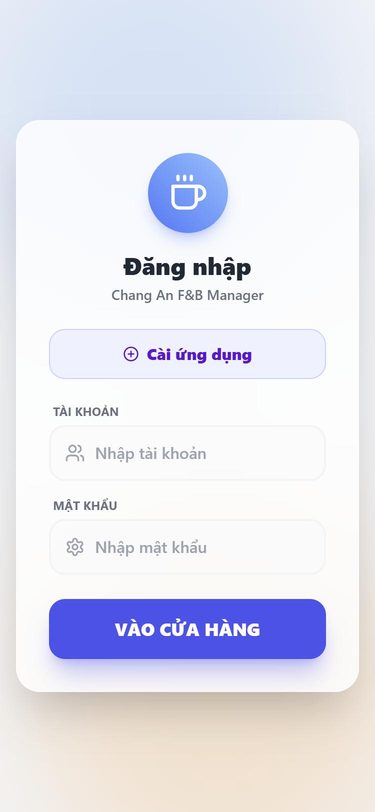 màn Đăng nhập trên điện thoại: ô TÀI KHOẢN, MẬT KHẨU, nút VÀO CỬA HÀNG và nút Cài ứng dụng, chưa đăng nhập